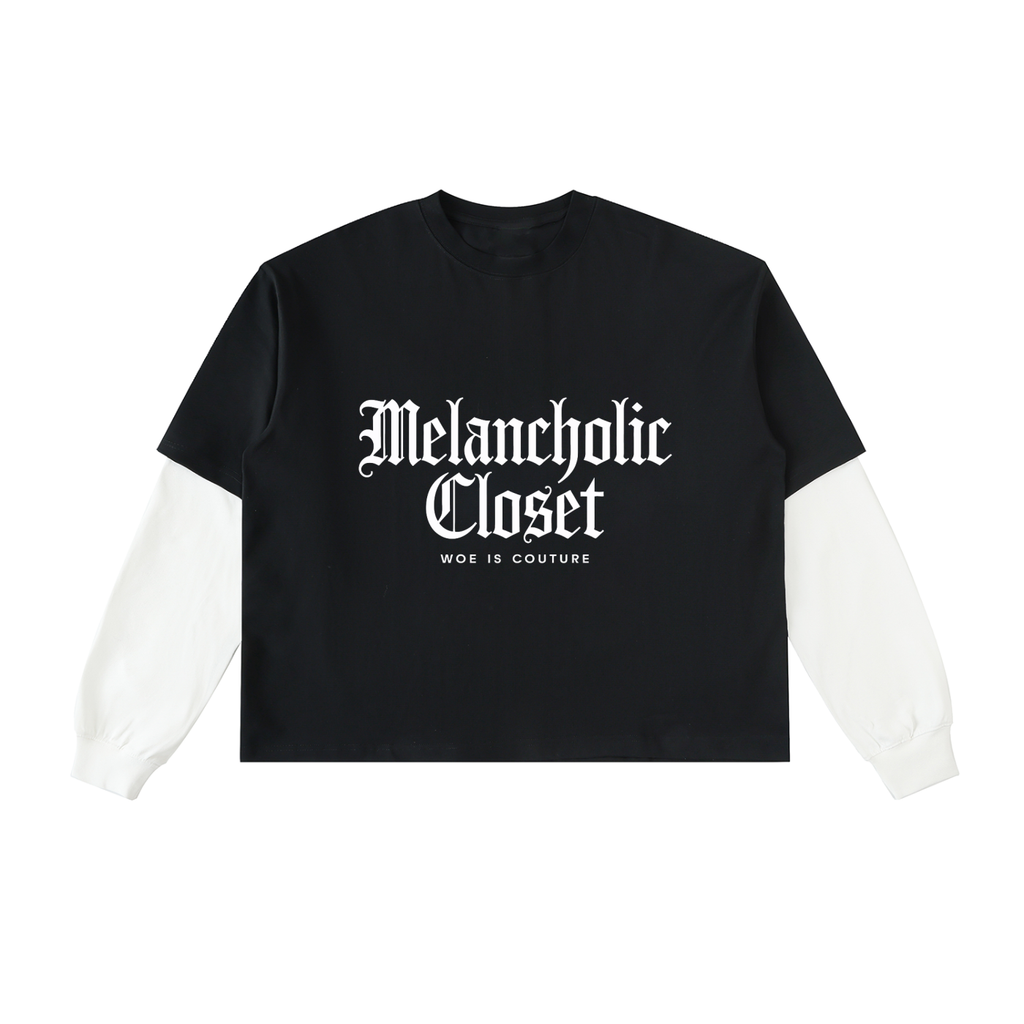 Melancholic Basics Layered Contrast Sleeve T-Shirt