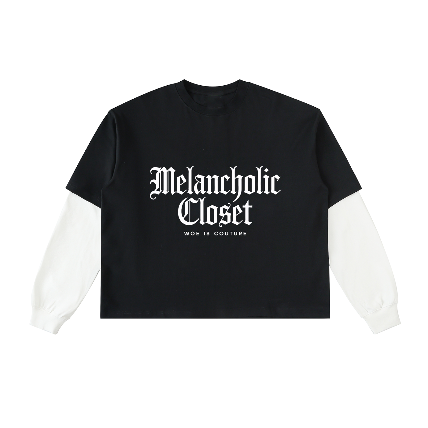 Melancholic Basics Layered Contrast Sleeve T-Shirt