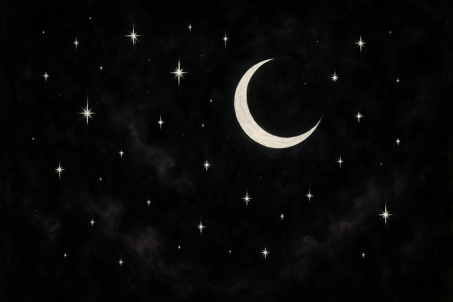 goth background with white stars and moon