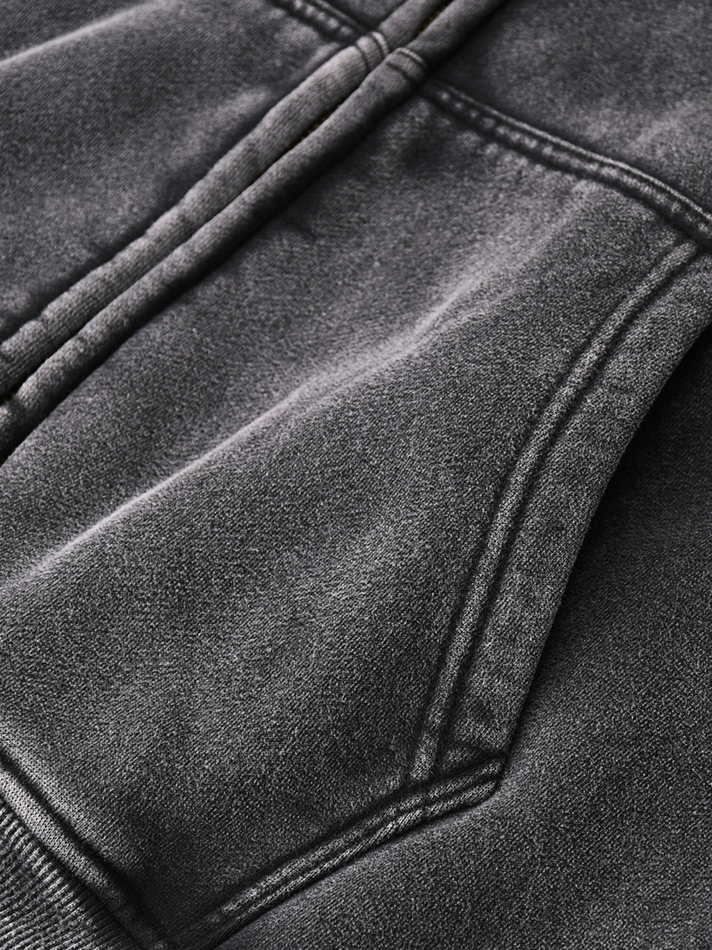 Melancholic Basics Zip-Through Boxy Fleece Hoodie