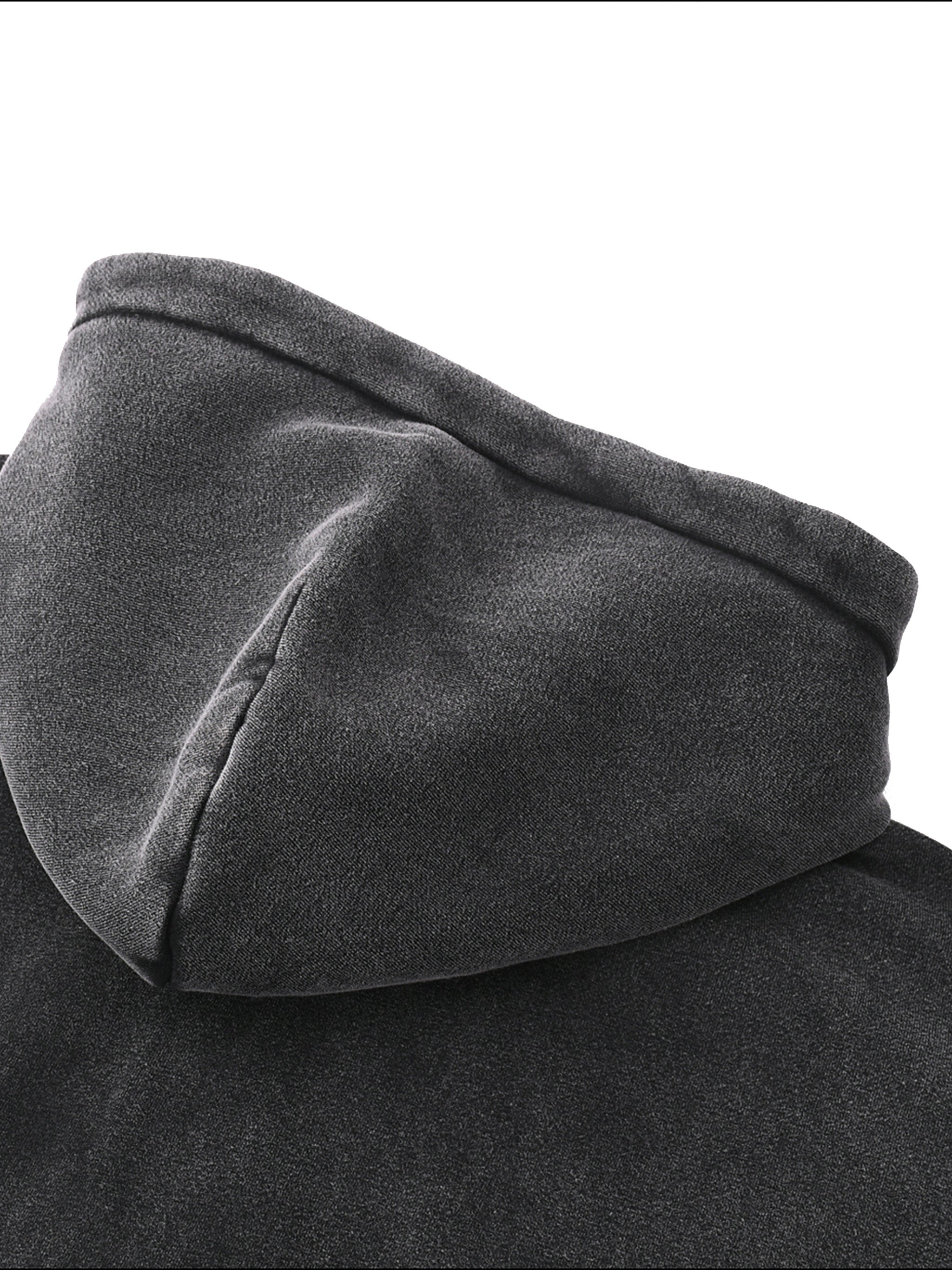 Melancholic Basics Zip-Through Boxy Fleece Hoodie
