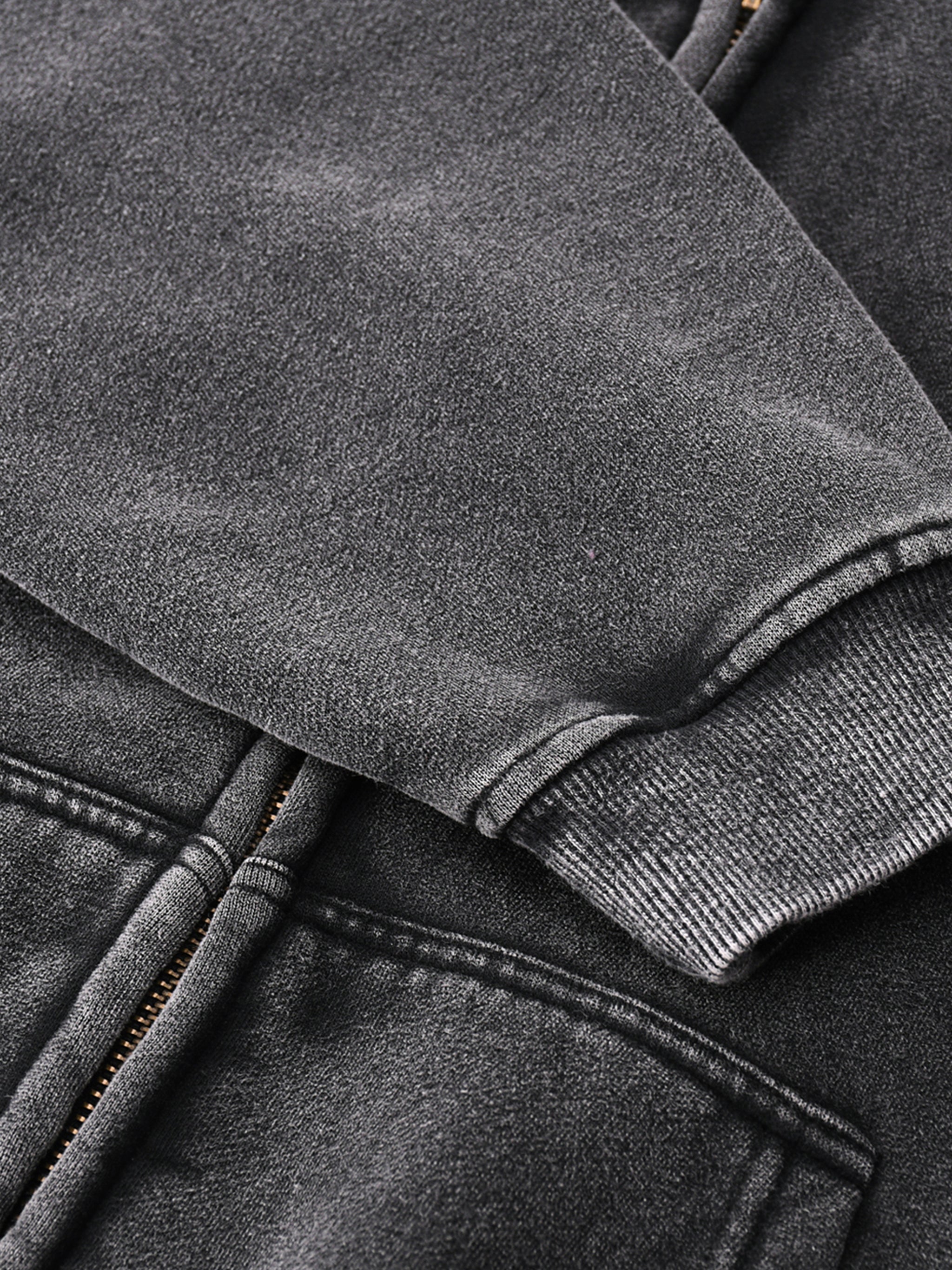 Melancholic Basics Zip-Through Boxy Fleece Hoodie