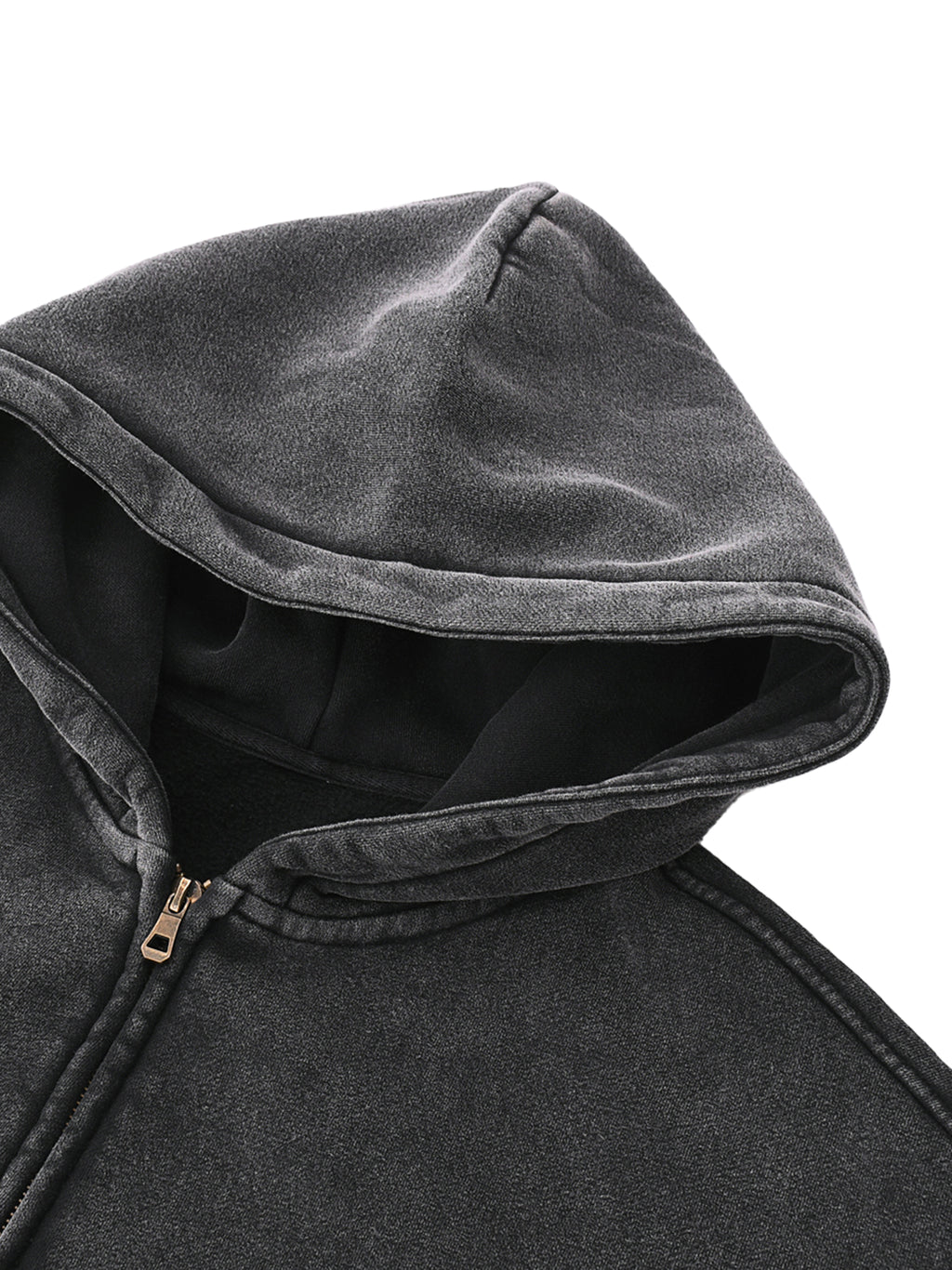 Melancholic Basics Zip-Through Boxy Fleece Hoodie