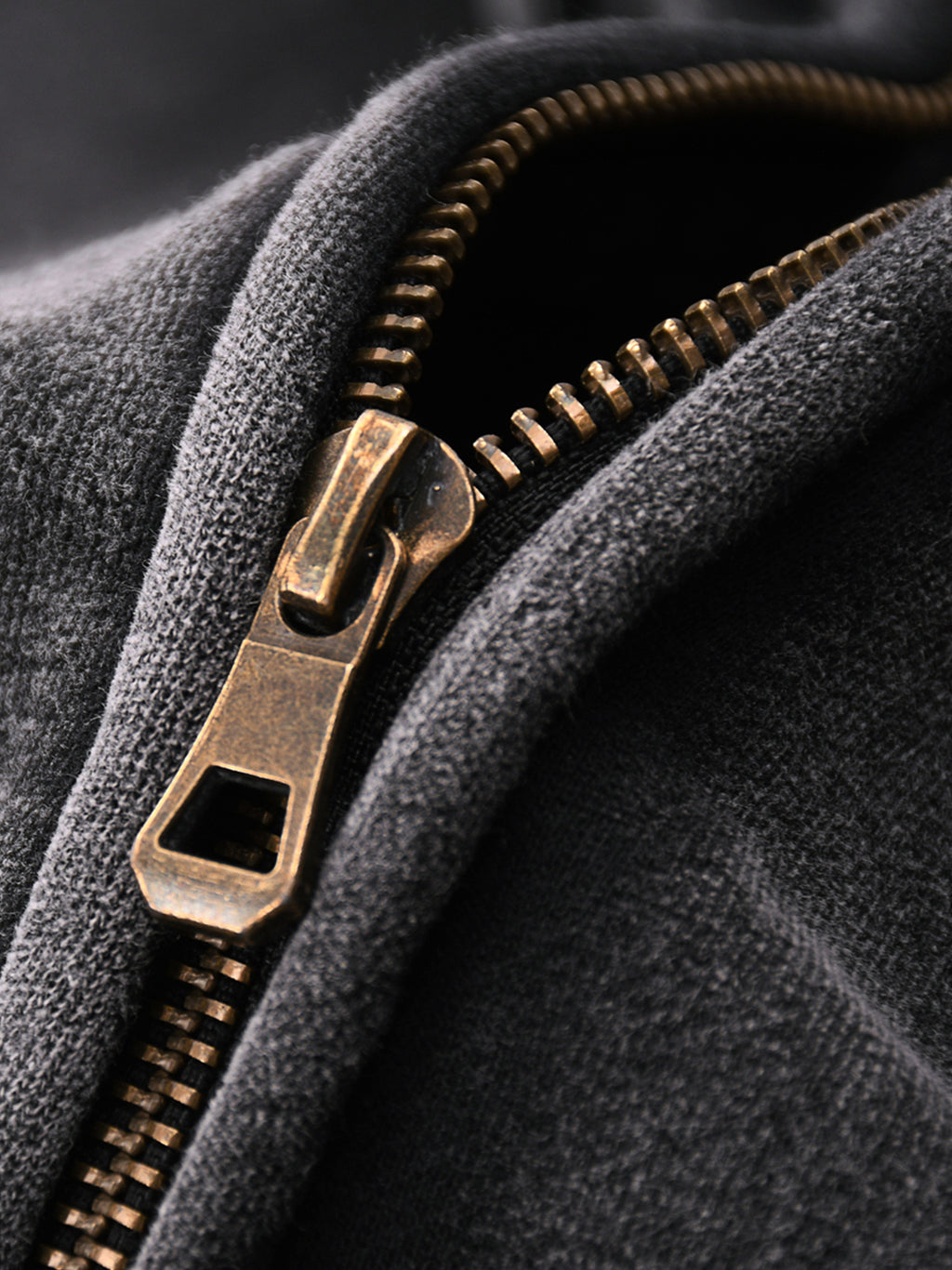 Melancholic Basics Zip-Through Boxy Fleece Hoodie